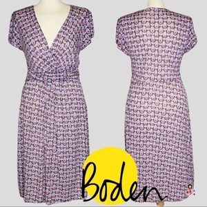 Boden Faux Wrap Printed Dress Floral Tulip Size 4 6